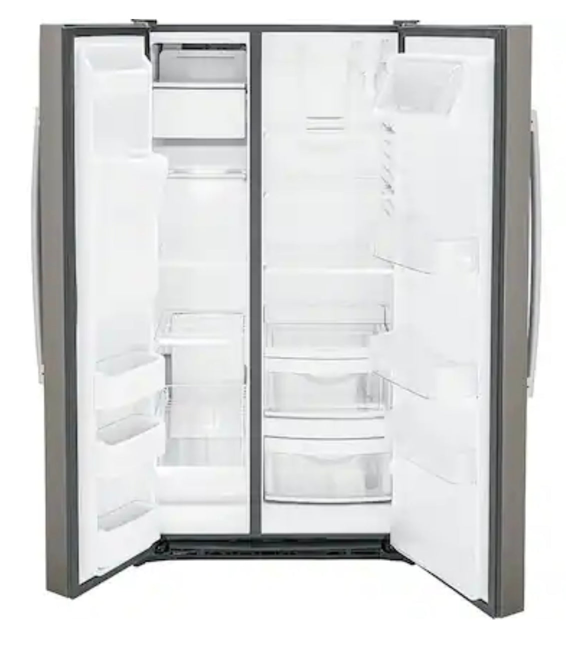 GE® 25.3 Cu. Ft. Side-by-Side Refrigerator with Ice & Water Dispenser GSS25GMPES – Fingerprint Resistant Stainless Steel