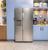 GE® 27.7 Cu. Ft. Side-by-Side Refrigerator with Ice & Water Dispenser GSS28NYYFS – Fingerprint Resistant Stainless Steel