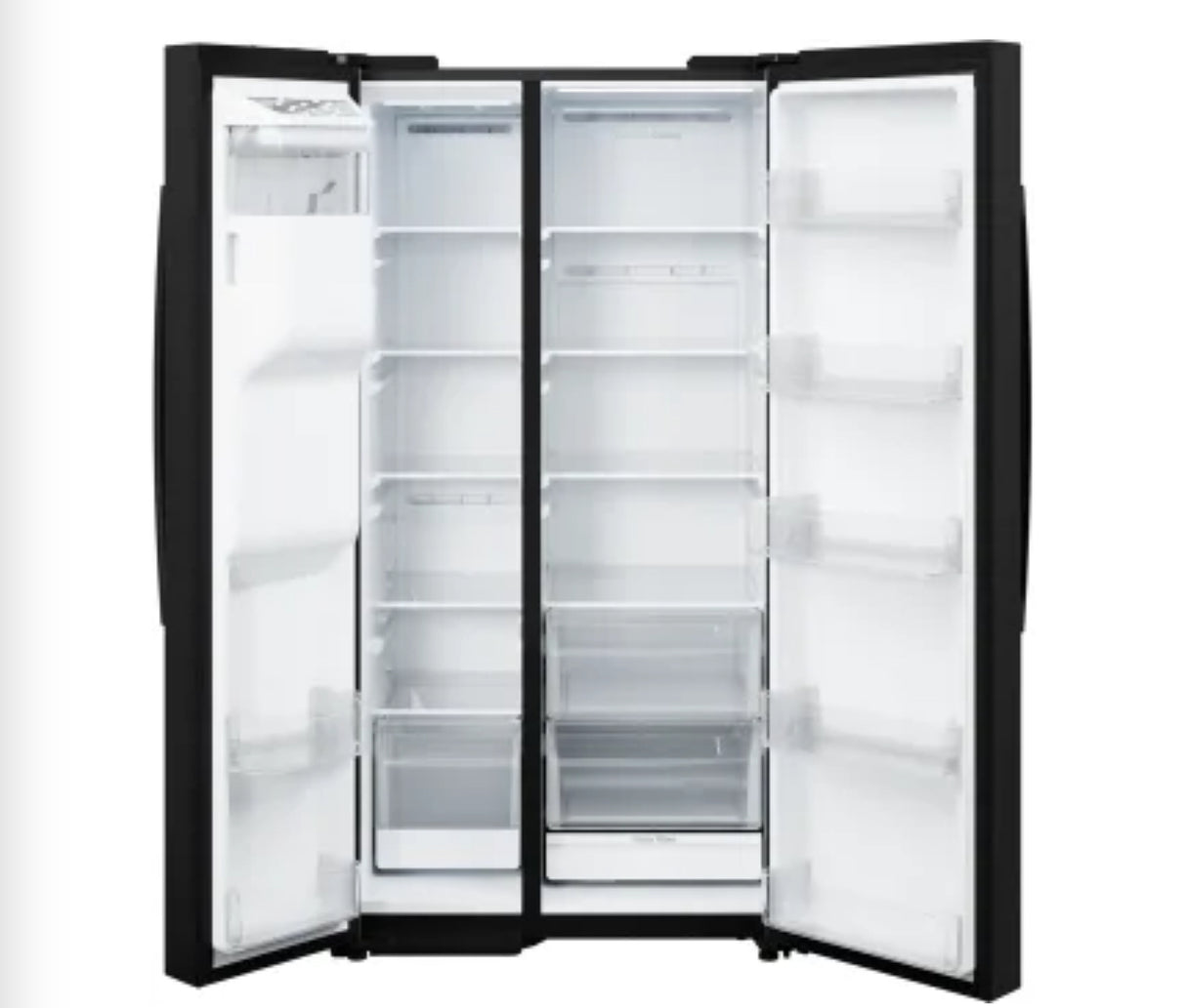 GE® 23.8 Cu. Ft. Counter-Depth Side-by-Side Refrigerator with Ice & Water Dispenser GZS24NGYBB – Black Finish