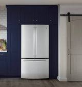 GE® 23.1 Cu. Ft. Counter-Depth French Door Refrigerator with Internal Water Dispenser GWE23GYNFS – Fingerprint Resistant Stainless Steel