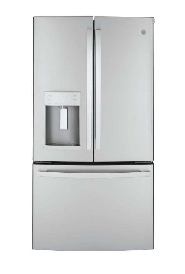 GE® 22.1 Cu. Ft. Counter-Depth French Door Refrigerator with Internal Water Dispenser GYE22GYNFS – Fingerprint Resistant Stainless Steel
