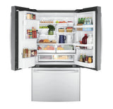GE® 22.1 Cu. Ft. Counter-Depth French Door Refrigerator with Internal Water Dispenser GYE22GYNFS – Fingerprint Resistant Stainless Steel