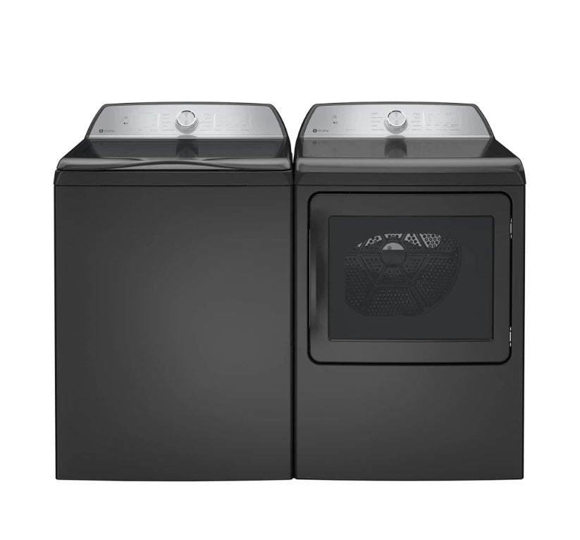 GE Profile™ Top Load Washer & Electric Dryer Laundry Pair PTW600BPRDG & PTD60EBPRDG – Carbon Graphite