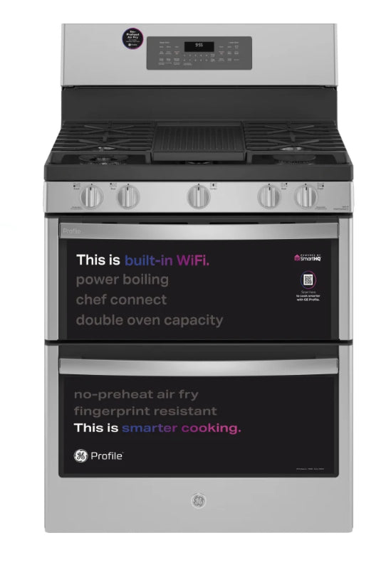 GE Profile™ 30" Free-Standing Gas Range with Convection Oven PGB965YPFS – Fingerprint Resistant Stainless Steel