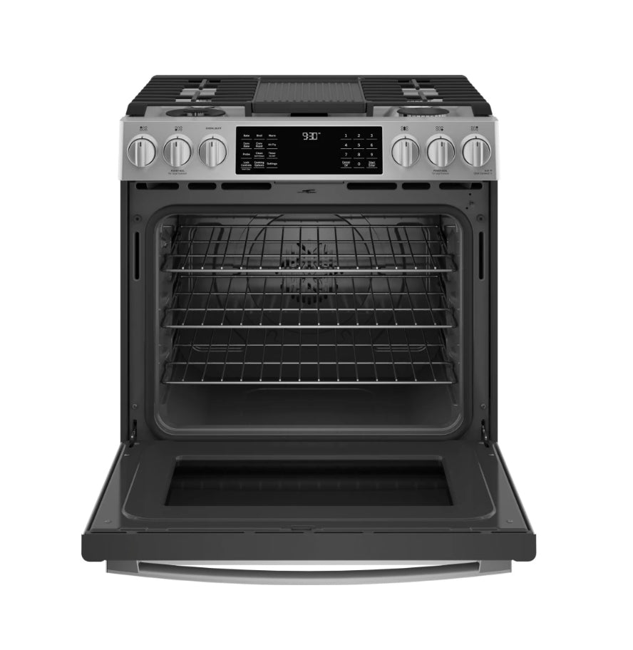 GE Profile™ 30" Smart Dual-Fuel Slide-In Range with Convection Oven P2S930YPFS – Fingerprint Resistant Stainless Steel