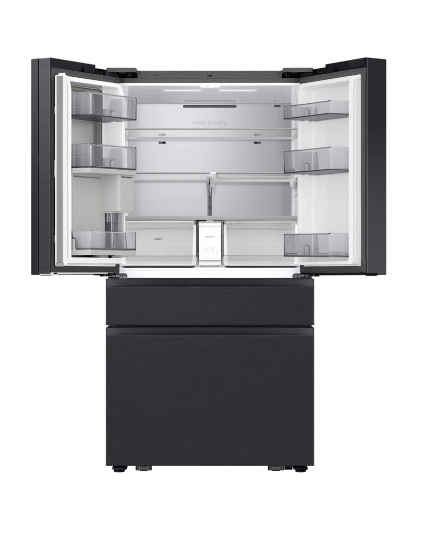 Samsung Bespoke 29 Cu. Ft. 4-Door French Door Refrigerator with AI Family Hub™+ RF90F29AECRAA – Black Stainless Steel