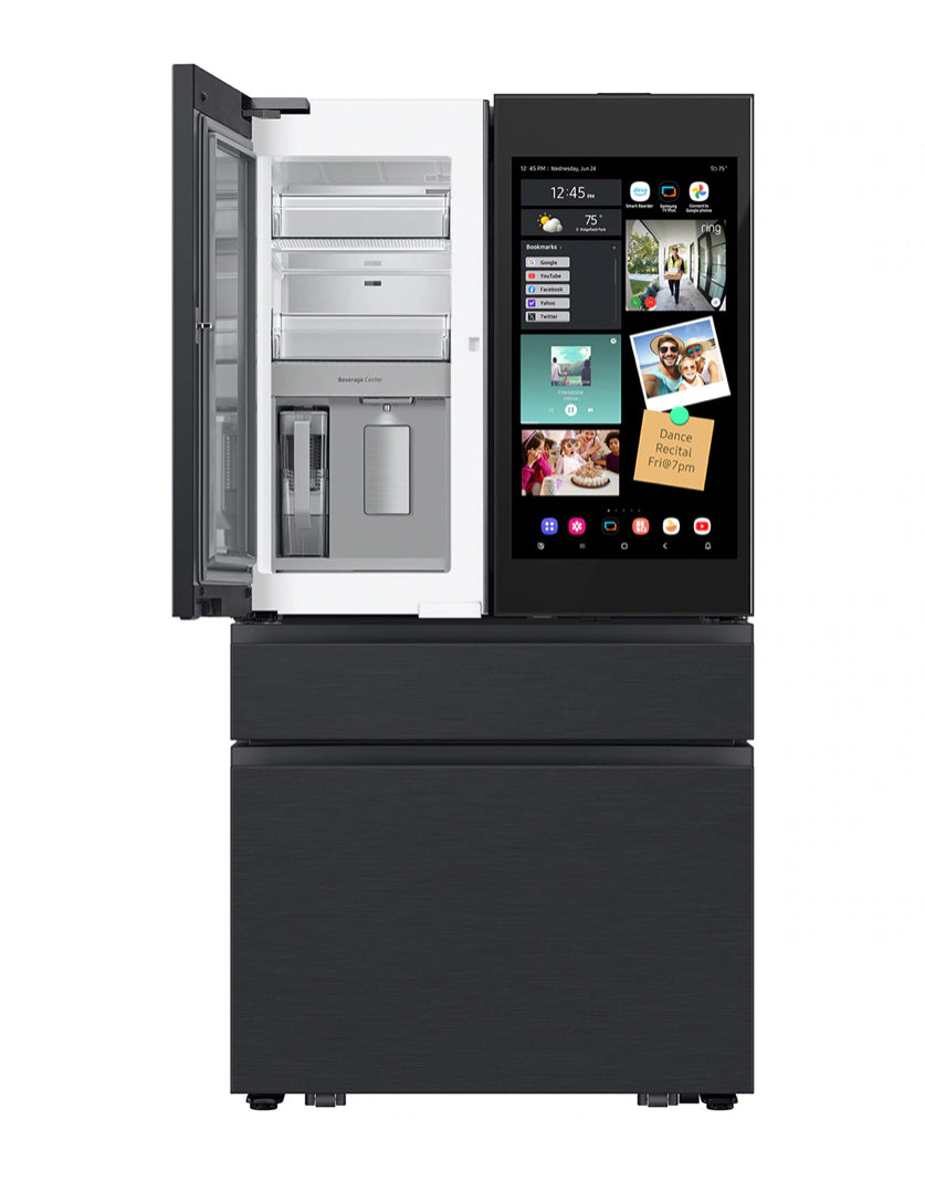 Samsung Bespoke 29 Cu. Ft. 4-Door French Door Refrigerator with AI Family Hub™+ RF90F29AECRAA – Black Stainless Steel