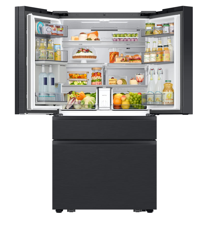 Samsung Bespoke 29 Cu. Ft. 4-Door French Door Refrigerator with AI Family Hub™+ RF90F29AECRAA – Black Stainless Steel