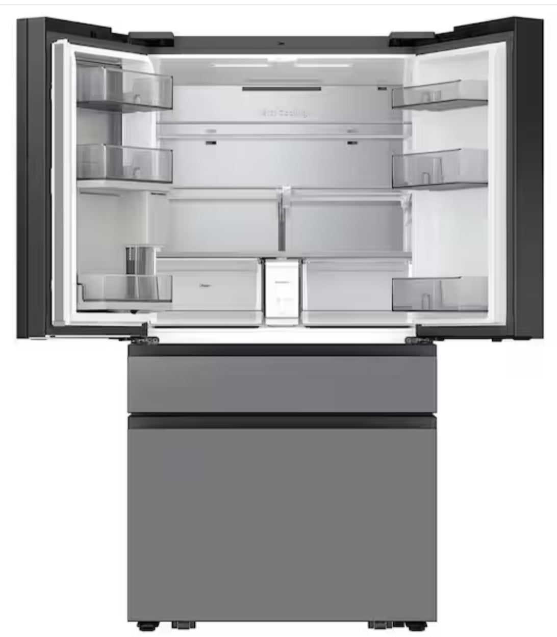 Samsung Bespoke 29 Cu. Ft. 4-Door French Door Refrigerator with AI HubFamily ™+ RF90F29AECRAA – Stainless Steel