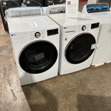 LG Side-by-Side Front Load Washer and Electric Dryer Set in White
