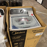 Midea Side-by-Side Top Load Washer and Electric Dryer Set in White