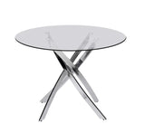 D106 - Black - Glass Table + 4 Chairs