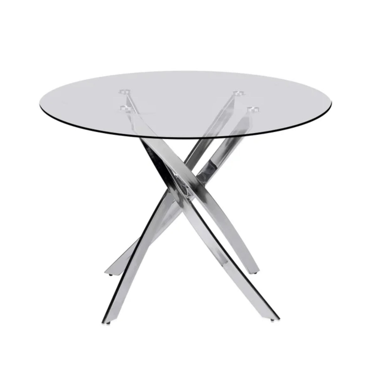 D107 - Gray - Glass Table + 4 Chairs