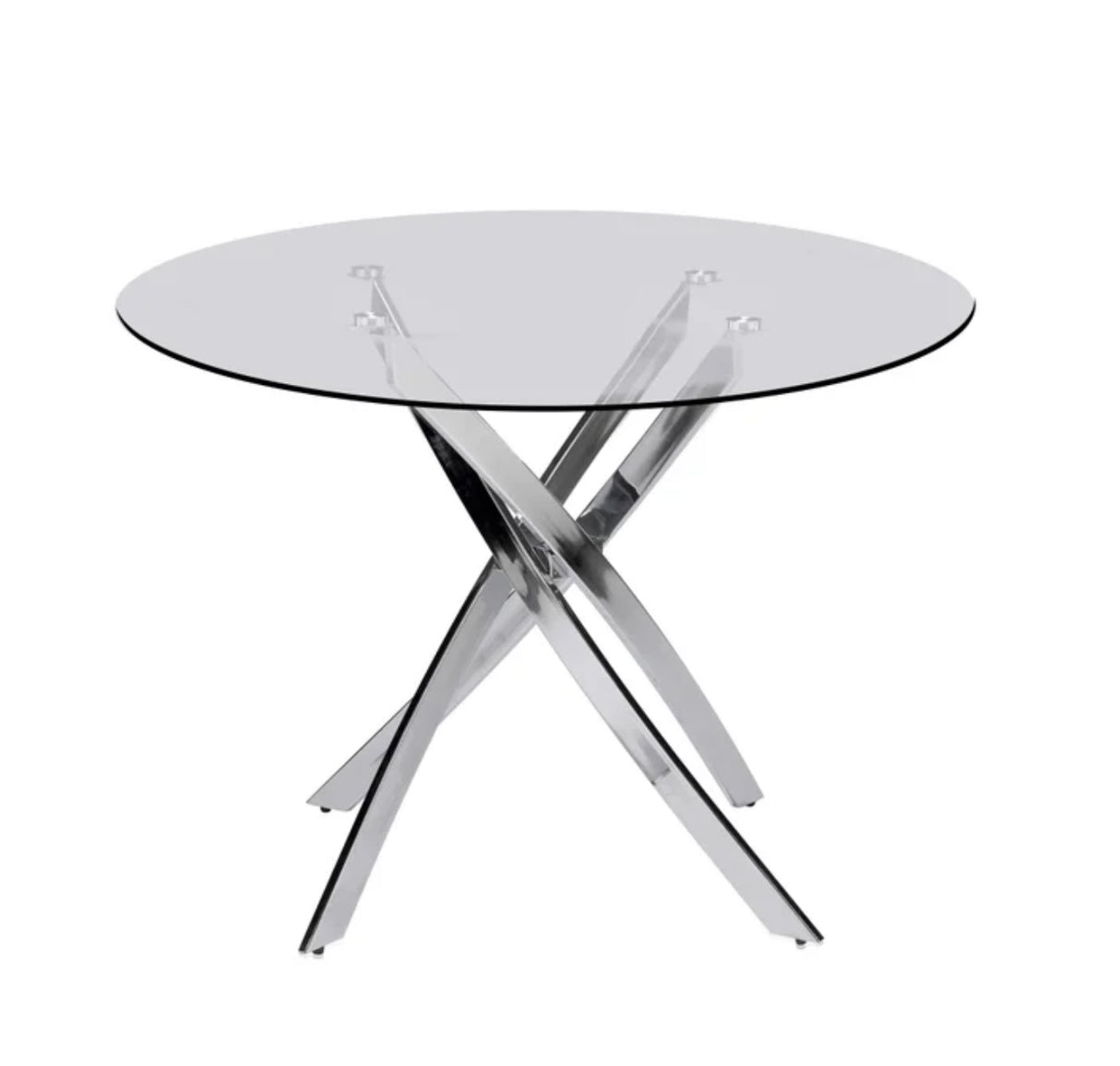 D108 - White - Glass Table + 4 Chairs