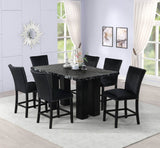 2220 Onyx - (FAUX MARBLE) Counter Height Table + 6 Chair Set