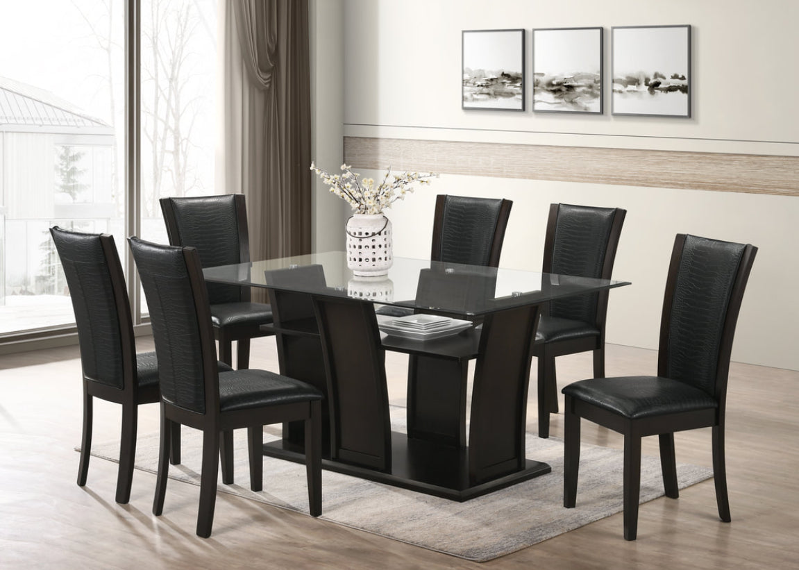 Florida - Black Dining Table + 6 Chair Set