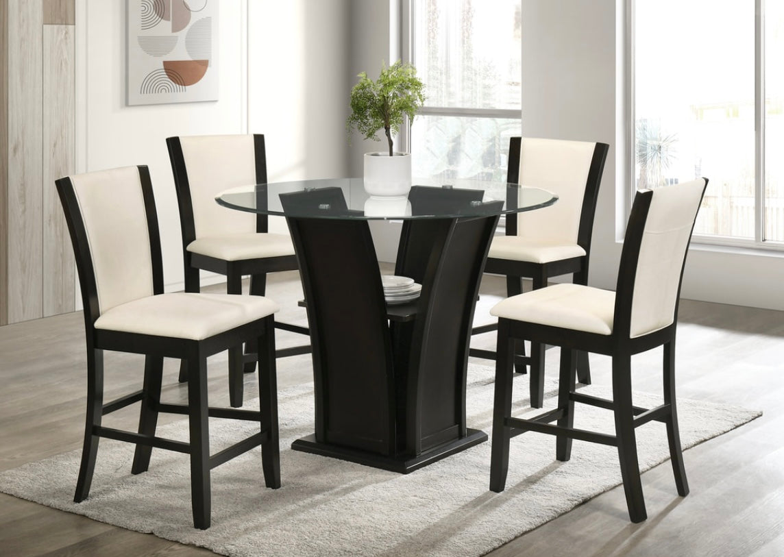 Orlando - White Pub Table + 4 Chair Set