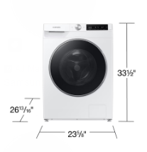 Samsung Front Load Washer & Electric Dryer Laundry Pair with Smart Features and Large Capacity WW25B6900AW / DV25B6900HW – White Laundry Set