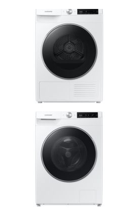 Samsung Front Load Washer & Electric Dryer Laundry Pair with Smart Features and Large Capacity WW25B6900AW / DV25B6900HW – White Laundry Set