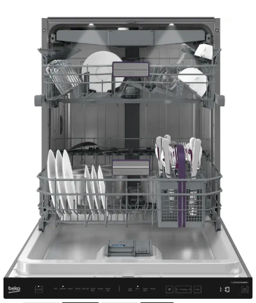 Beko 24” Top Control Dishwasher with CornerIntense™, 3rd Rack & 45 dBa Quiet Operation DDT38532XIH – Stainless Steel Dishwasher