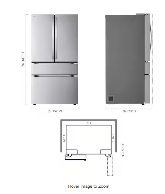 30 cu. ft. Smart Standard-Depth MAX™ 4-Door French Door Refrigerator with Full-Convert Drawer™