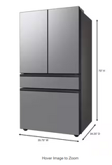 Bespoke 36 in. 29 cu. ft. Standard Depth 4-Door French Door Smart Refrigerator in Stainless Steel with Beverage Center