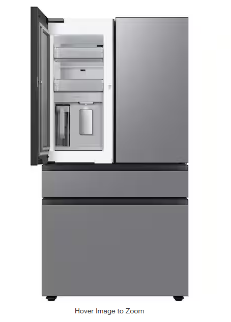 Bespoke 36 in. 29 cu. ft. Standard Depth 4-Door French Door Smart Refrigerator in Stainless Steel with Beverage Center
