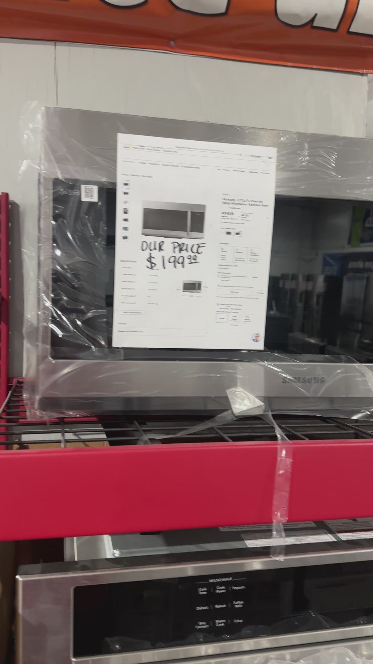 Samsung 1.7cu Ft Stainless Steel Microwave