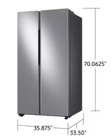 36 in. 28 cu. ft. Standard Depth Smart Side by Side Refrigerator in Fingerprint-Resistant Stainless Steel rs28a500asr